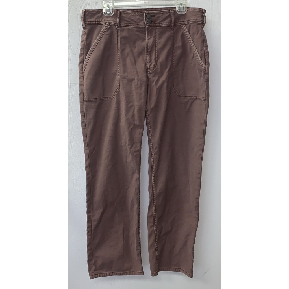 Pilcro Wide-Leg Utility Pants Dusty Rose Patch Pockets Double-Button Fly Sz 31